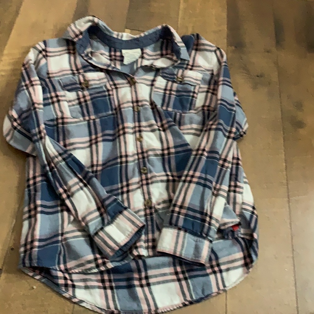 Pastel blue and pink flannel adult medium (women)